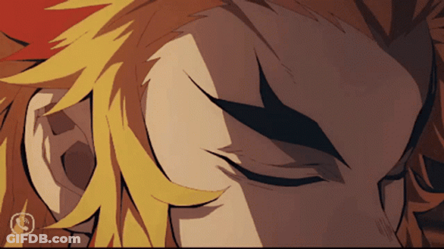 Rengoku Death Closing Eyes GIF