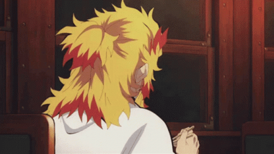 Rengoku Smiling Head Turn GIF