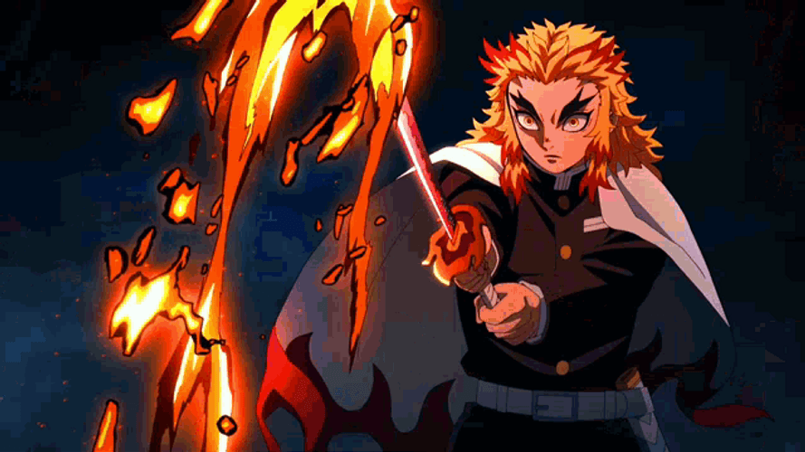 Rengoku Versus Akaza GIF