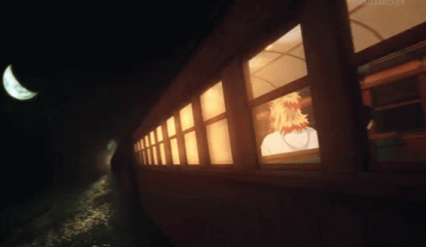 Rengoku Vs Akaza Train Ride GIF