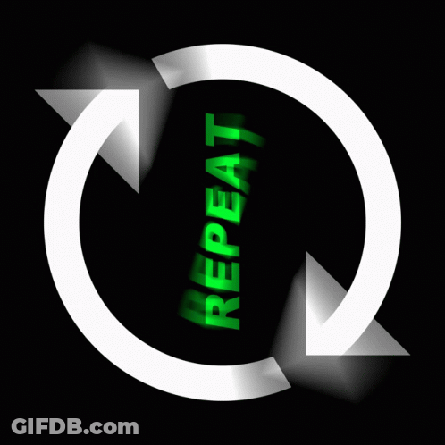 Repeat Word In Circle On Black GIF