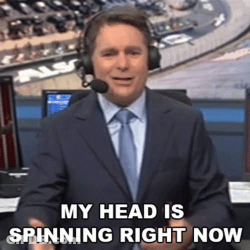 Reporter Hand Signaling Head Spinning GIF