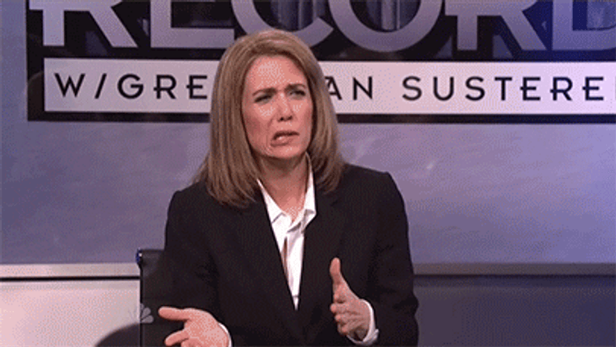 Reporter Making Meh Face GIF