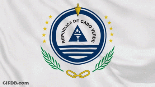 Republica De Cabo Verde Flag Blue And White Emblem GIF