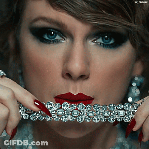 Reputation Taylor Eating Jewelry GIF