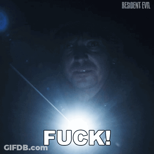 Resident Evil Poster Man In Dark GIF