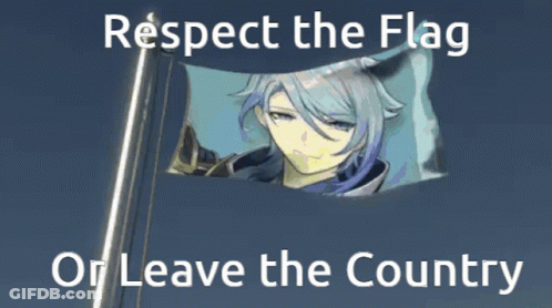 Respect The Flag Poster With Boy GIF