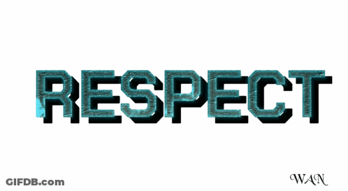 Respect Word In Blue GIF