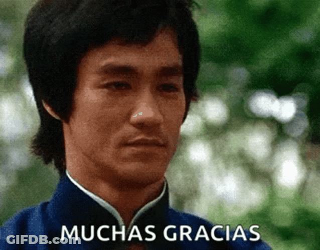 Respectful Bruce Lee Muchas Gracias GIF