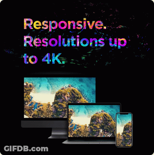 Responsive Resolutions Up To 4K Is Displayed On A Computer Monitor GIF