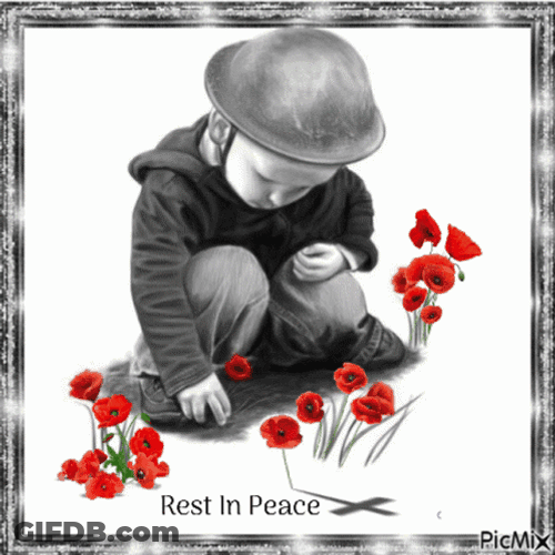 Rest In Peace Boy Painting Roses GIF