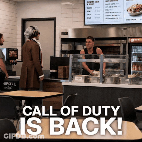 Restaurant Sign Says Call Of Duty Is Back GIF