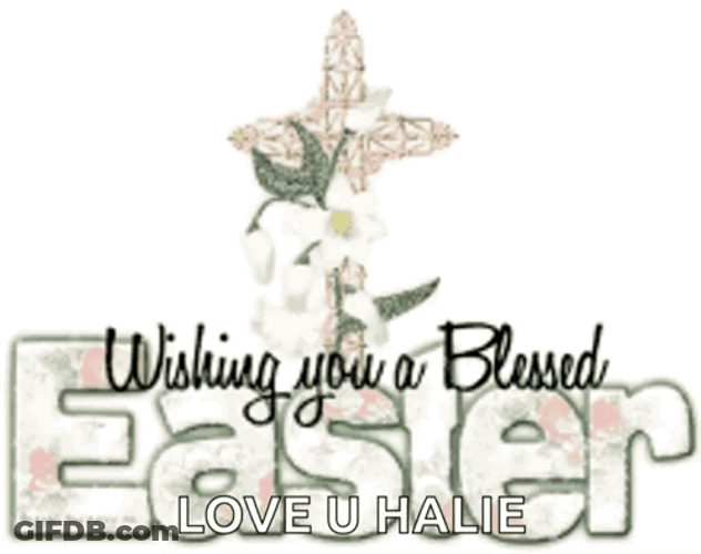 Resurrection Sunday Animal Holding Cross GIF