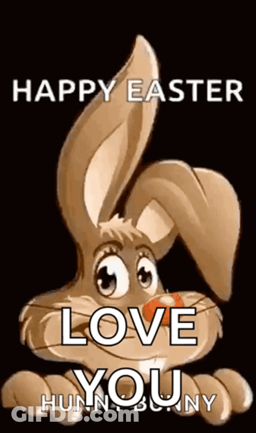 Resurrection Sunday Brown Bunny Wink GIF