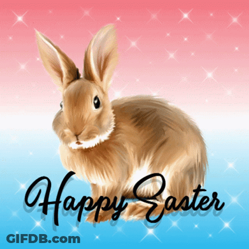 Resurrection Sunday Brown Rabbit Sparkle GIF