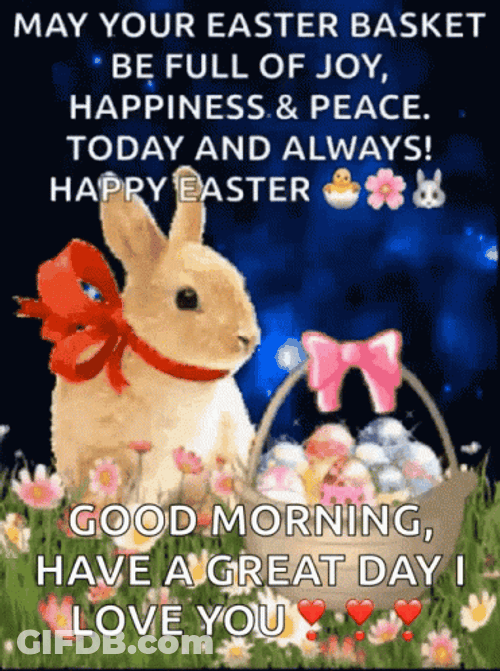 Resurrection Sunday Bunny With Ribbon GIF