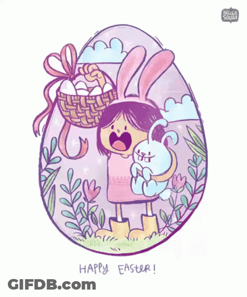 Resurrection Sunday Girl And Bunny GIF