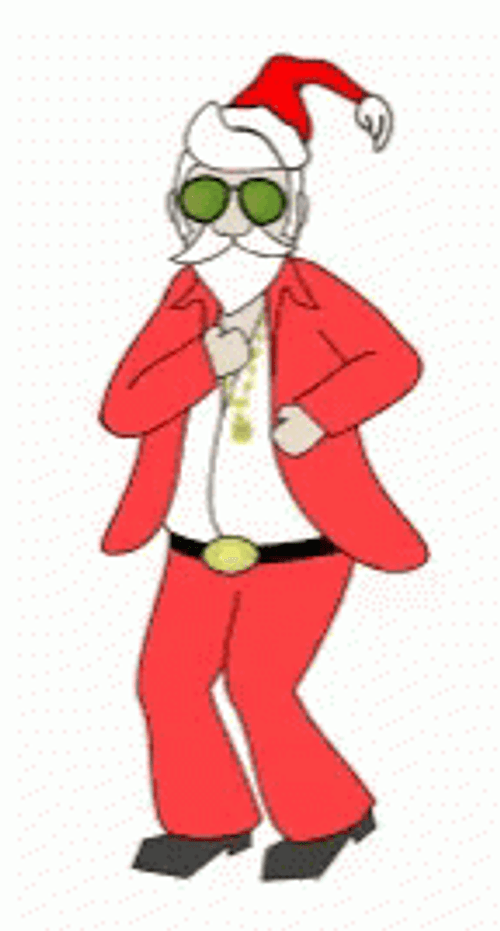 Retro Cool Dancing Santa Claus GIF