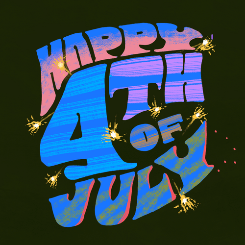 Retro Happy July 4Th GIF