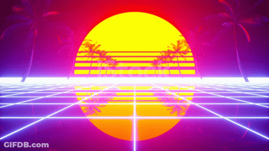 Retro Synthwave Beautiful Sunrise GIF