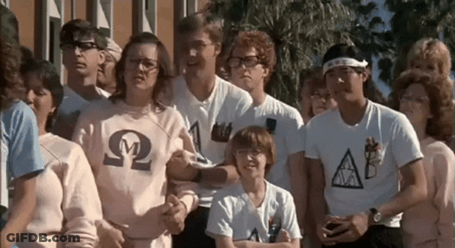 Revenge Of The Nerds Watching The Game GIF