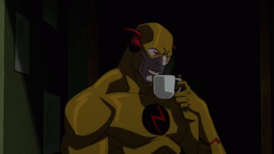 Reverse Flash  Eobard Thawne Drinking Coffee GIF