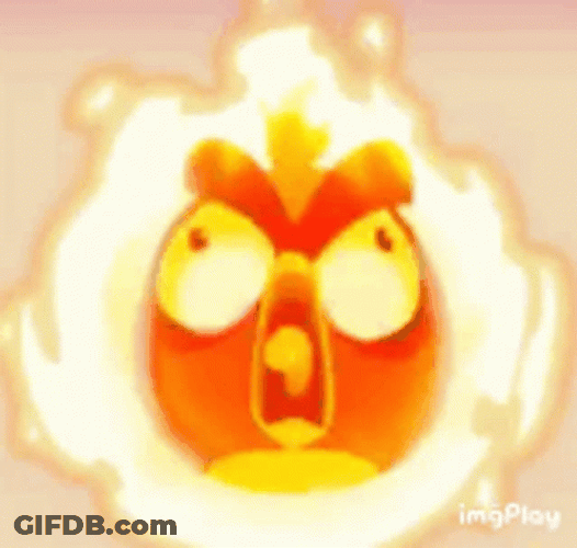 Revolving Angry Birds Fire Scream GIF