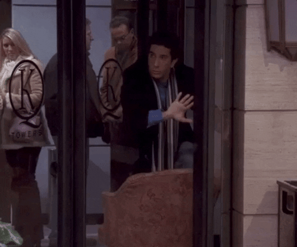 Revolving Door Fail Ross Geller Friends GIF