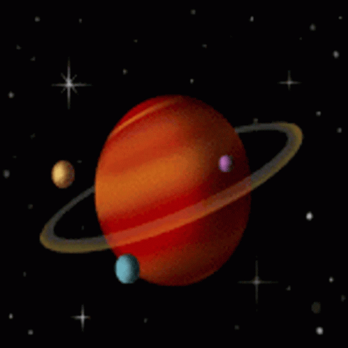 Revolving Moons Of Saturn GIF