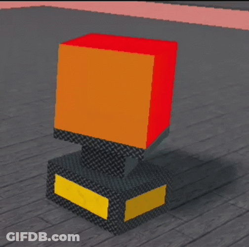 Revolving Tesseract Machine Changing Hue GIF