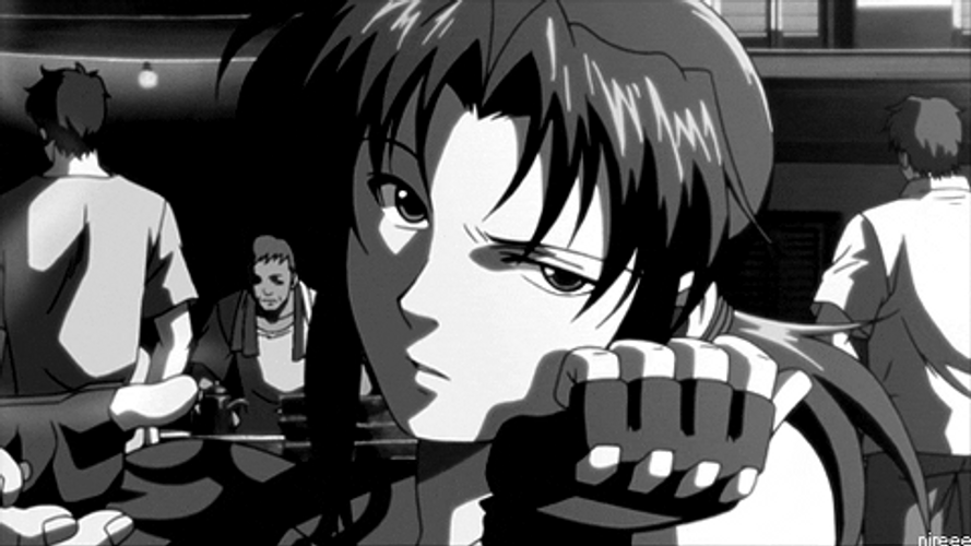 Revy Black Lagoon Black And White GIF