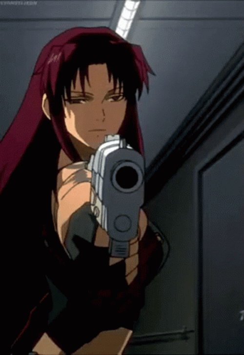 Revy Black Lagoon Gun Shooting GIF