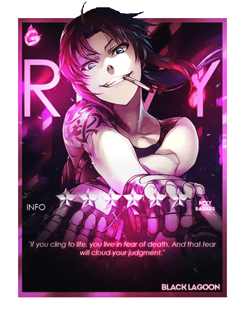 Revy Black Lagoon Poster Anime Quote GIF