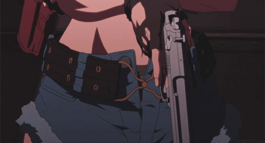Revy Black Lagoon Serious Gun Tattoo GIF