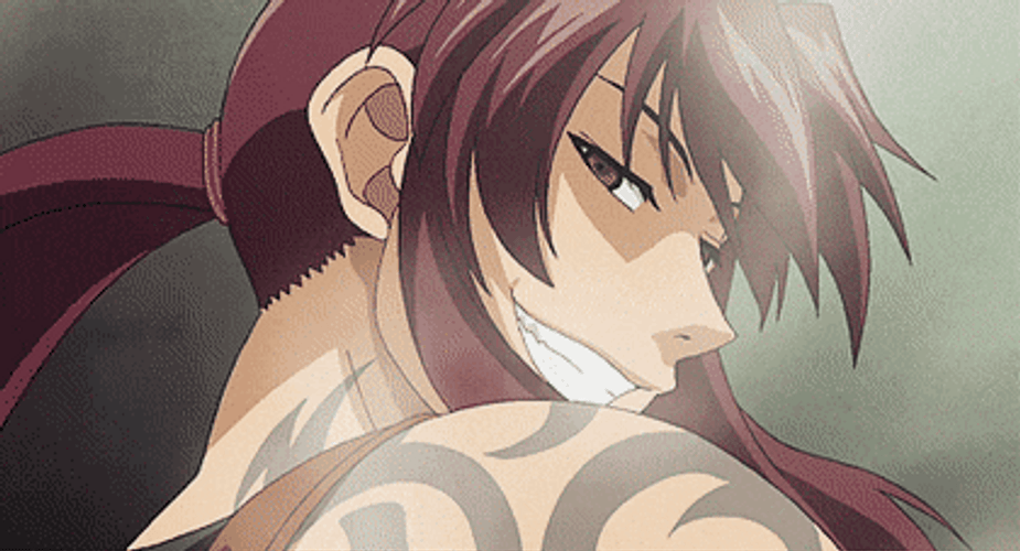 Revy Excited Smile Gun Shoot GIF