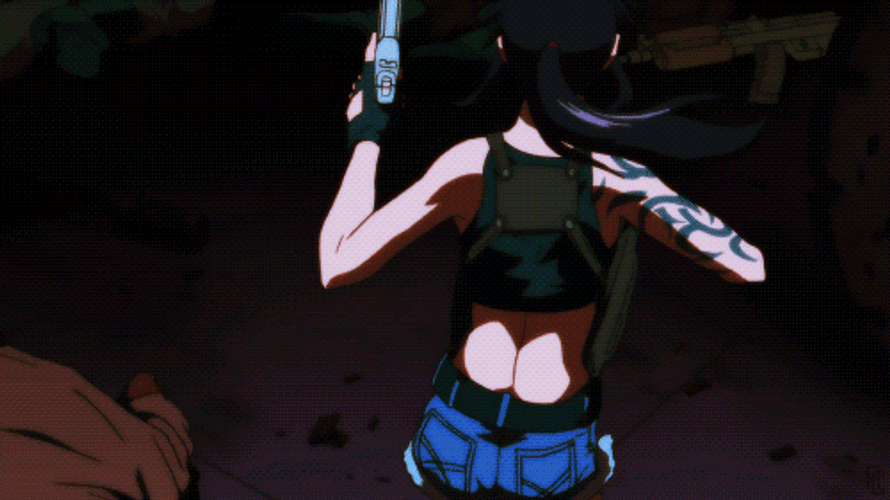 Revy Fired Up Shooting Black Lagoon GIF