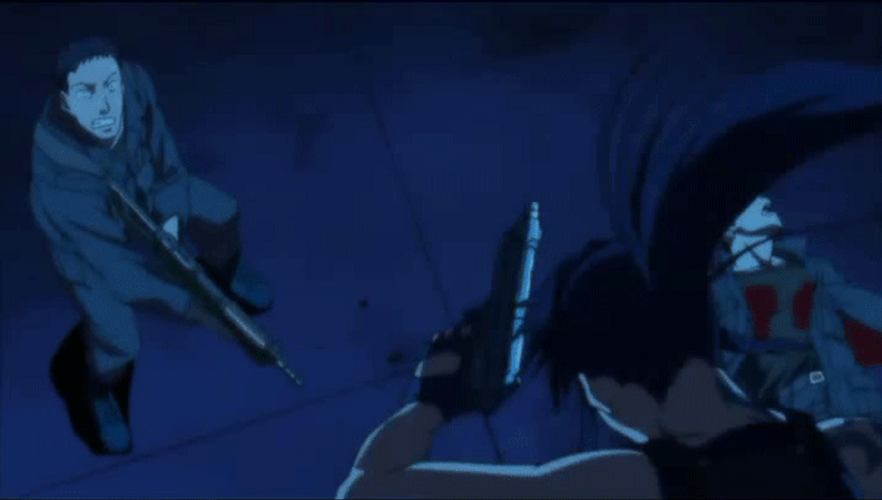 Revy Flying Kick Black Lagoon GIF