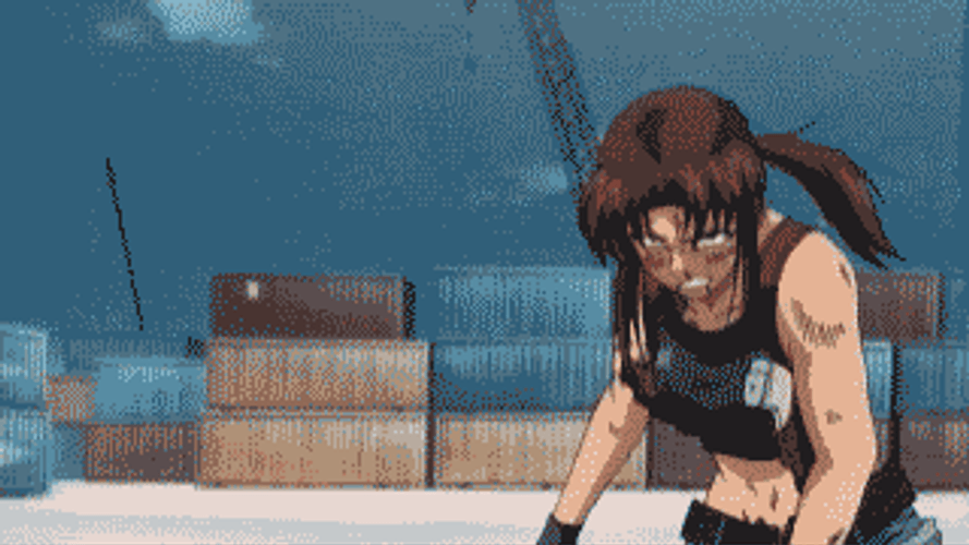 Revy Roberta Fighting Punch Anime GIF