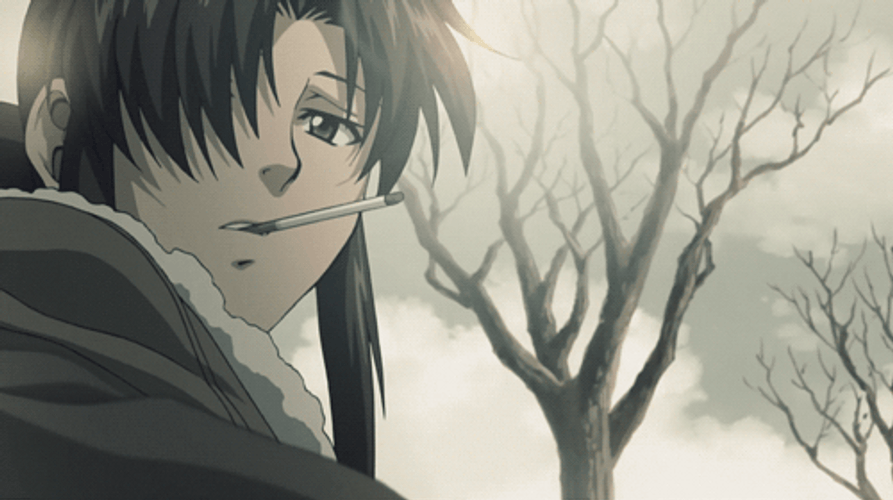 Revy Sad Smoking Black Lagoon GIF