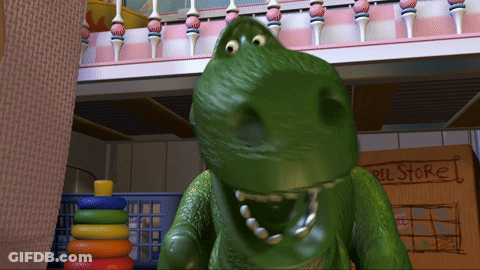 Rex From Toy Story Toy Store Sign GIF