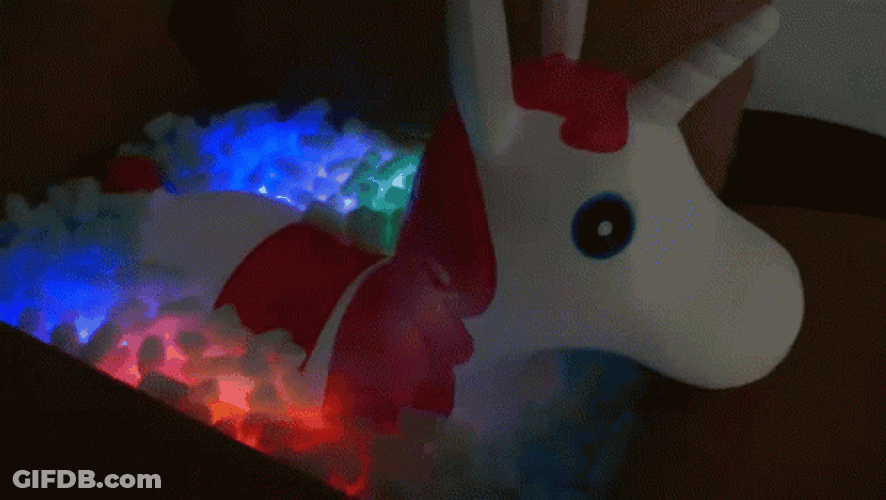 Rgb Color Unicorn Ride-On Toy GIF