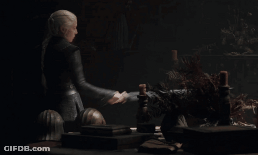 Rhaenys' Niece Rhaenyra Wielding Weapon GIF