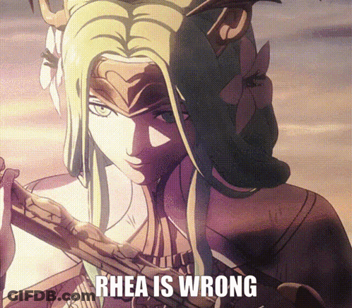 Rhea Is Wrong Is Written On A Poster Of A Woman GIF