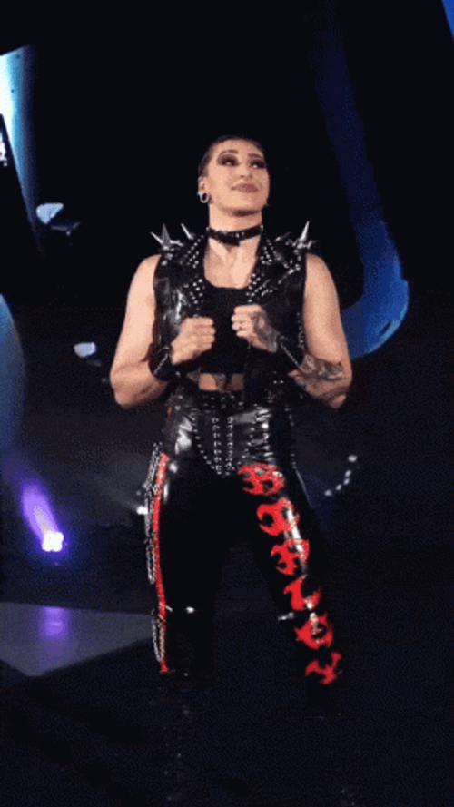 Rhea Ripley Entrance Stomp GIF