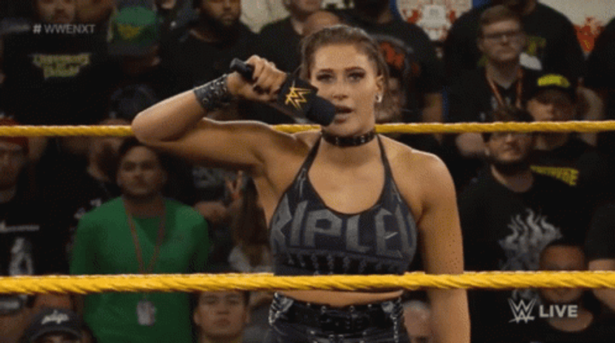 Rhea Ripley Mic Drop Meme GIF
