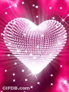 Rhinestone Heart Surrounded By Stars GIF