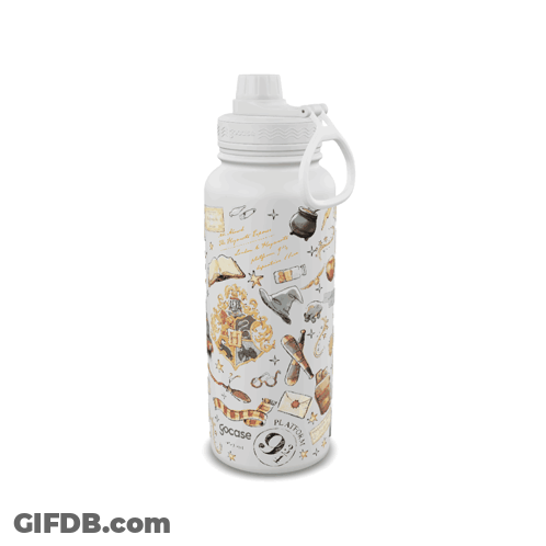 Rhino Holding Spray Bottle With Milk Chug GIF