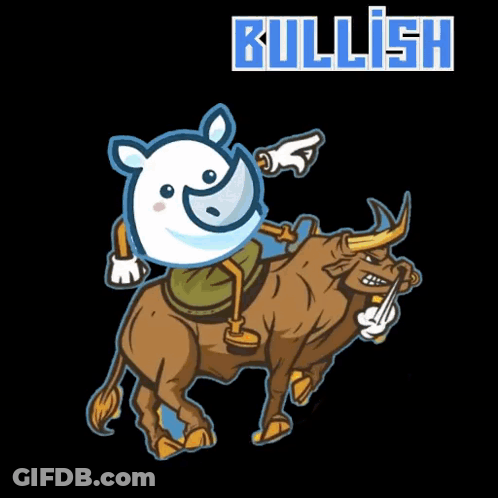 Rhino Riding Bull With Bullish GIF