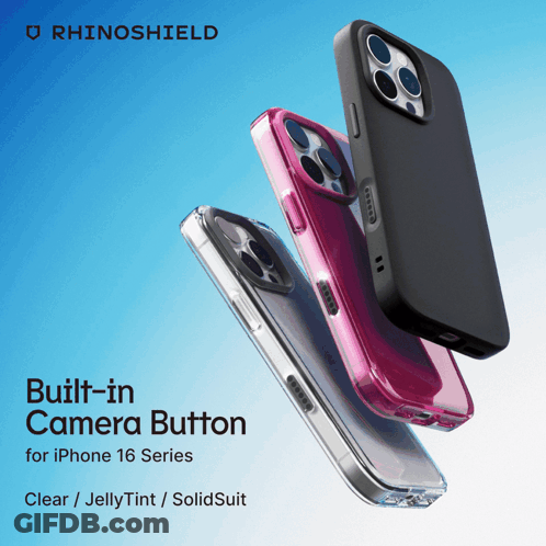 Rhinoshield Built-In Camera Button For Iphone 16 Series GIF