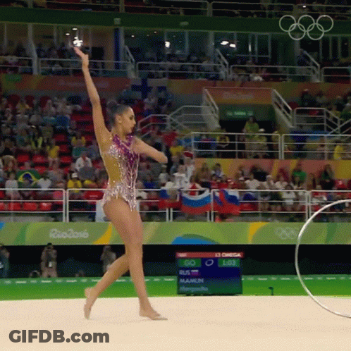 Rhythmic Gymnast Performing At Rio Olympics GIF